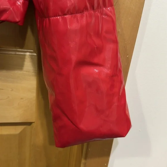 Love tree red pleather puffer jacket coat size M - Picture 5 of 13